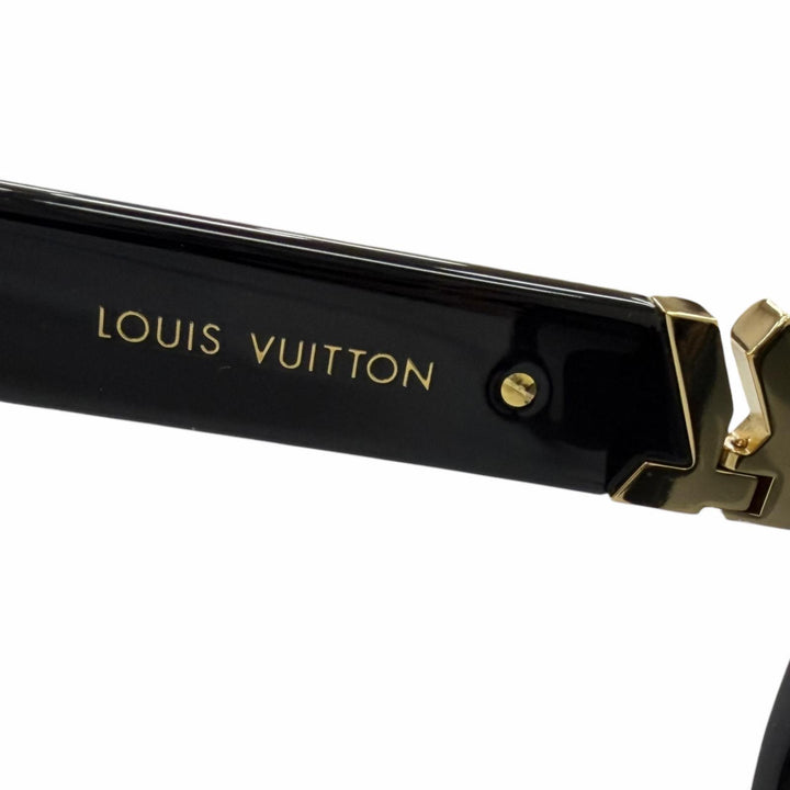 Excellent LOUIS VUITTON LV GO-14 Round Sunglasses black Women Z2378E