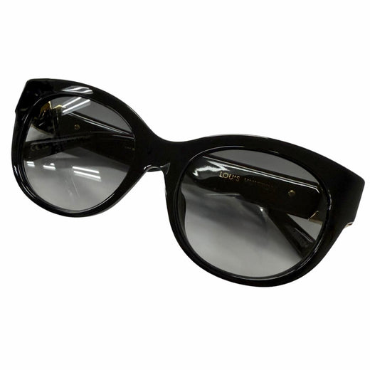 Excellent LOUIS VUITTON LV GO-14 Round Sunglasses black Women Z2378E