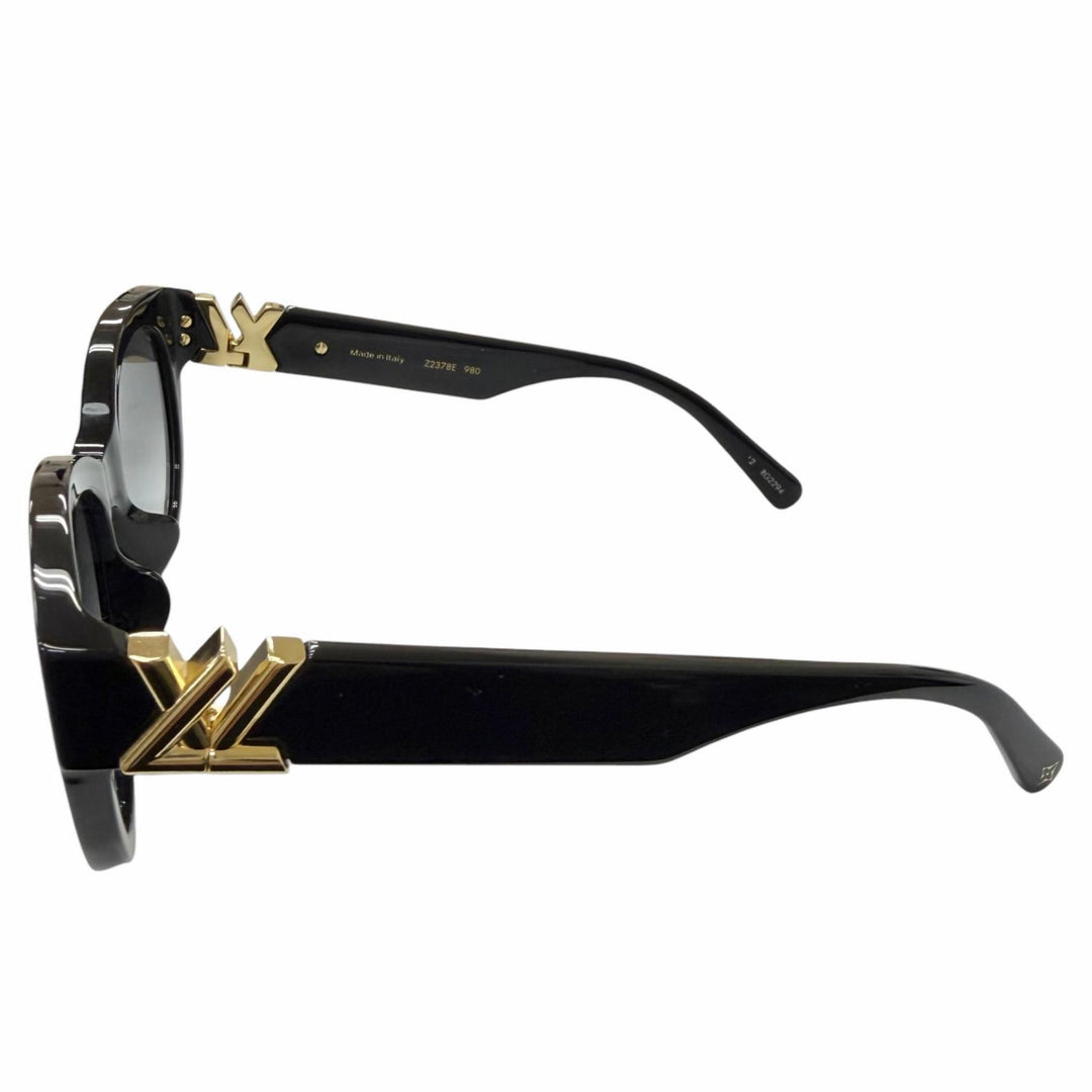 Excellent LOUIS VUITTON LV GO-14 Round Sunglasses black Women Z2378E