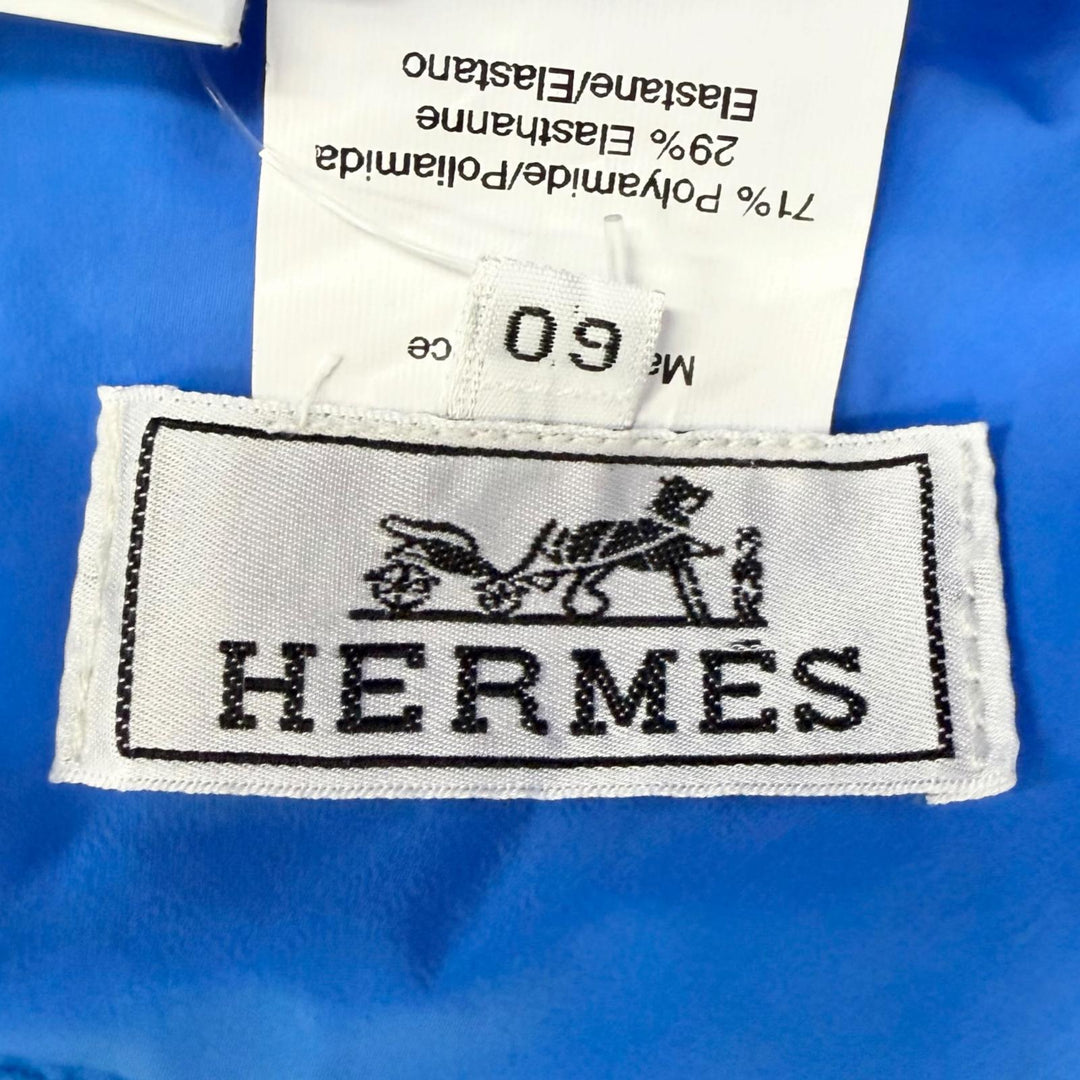 Pristine HERMES hat MAGIC TOILOVENT H Logo Zip Bucket Hat blue polyamide mens