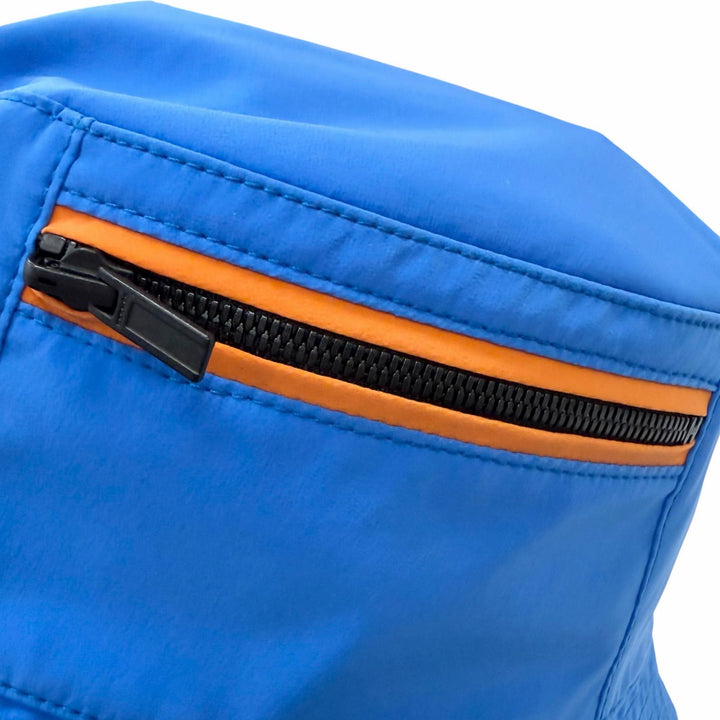 Pristine HERMES hat MAGIC TOILOVENT H Logo Zip Bucket Hat blue polyamide mens