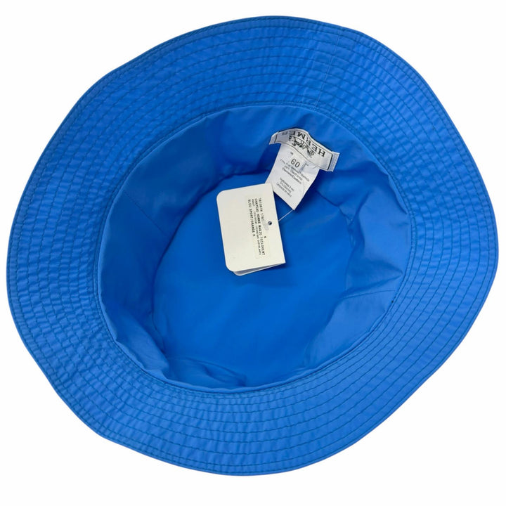 Pristine HERMES hat MAGIC TOILOVENT H Logo Zip Bucket Hat blue polyamide mens