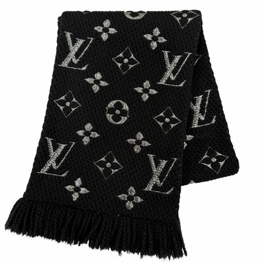 Great LOUIS VUITTON Scarf Escalp Logomania Shine With fringe wool Women M75833