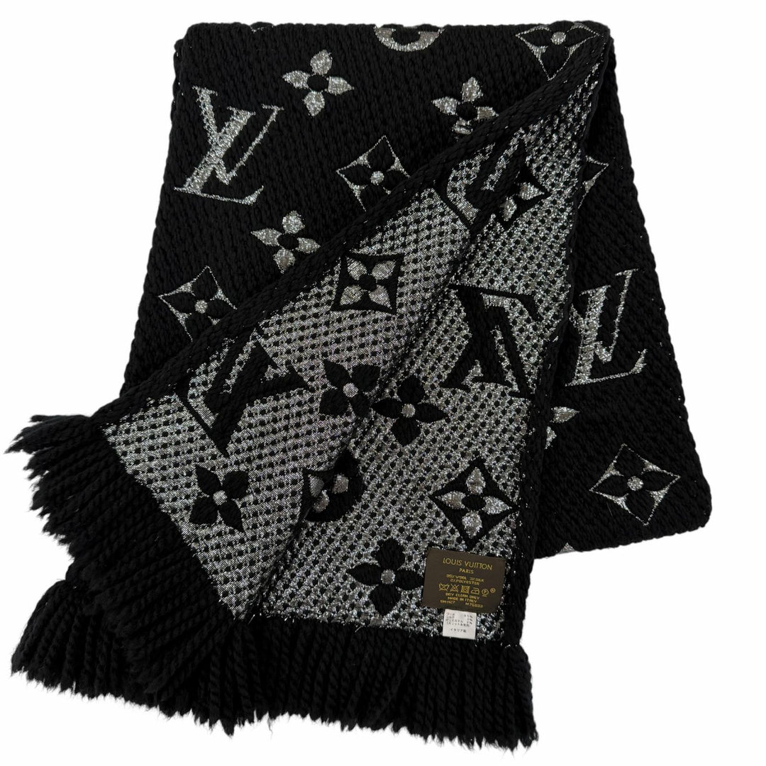 Great LOUIS VUITTON Scarf Escalp Logomania Shine With fringe wool Women M75833