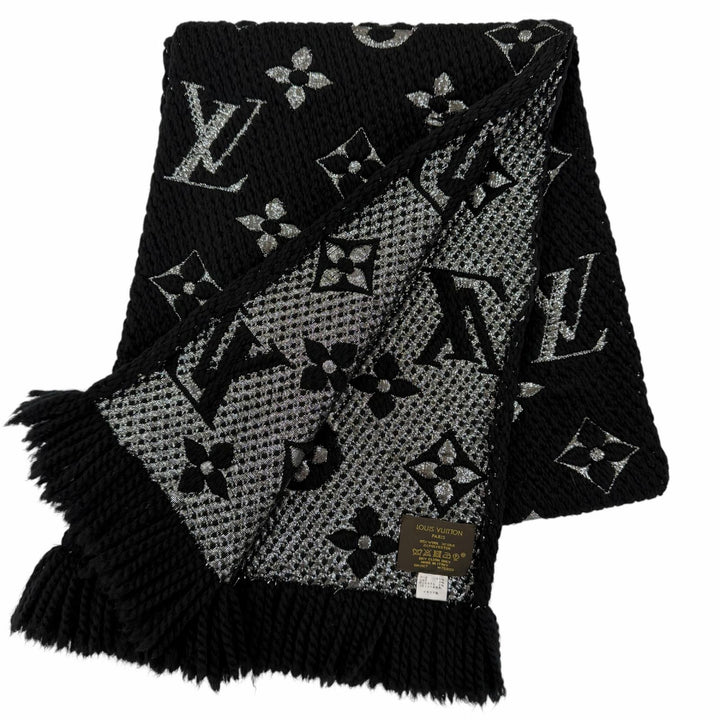 Great LOUIS VUITTON Scarf Escalp Logomania Shine With fringe wool Women M75833