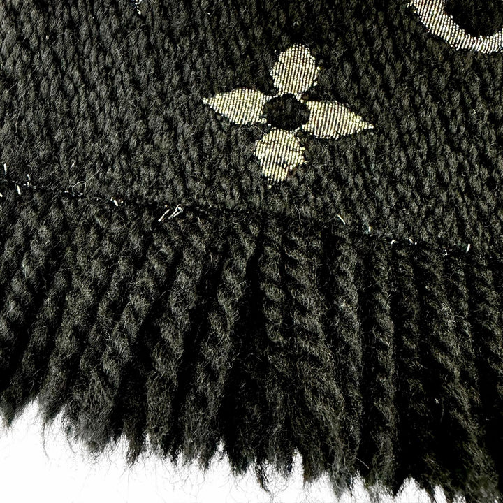 Great LOUIS VUITTON Scarf Escalp Logomania Shine With fringe wool Women M75833