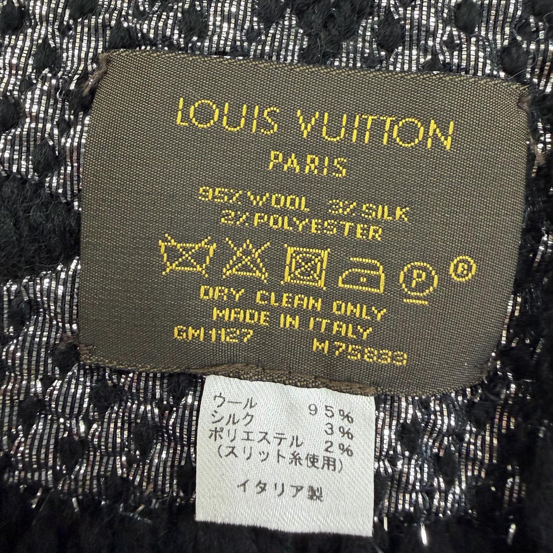 Great LOUIS VUITTON Scarf Escalp Logomania Shine With fringe wool Women M75833