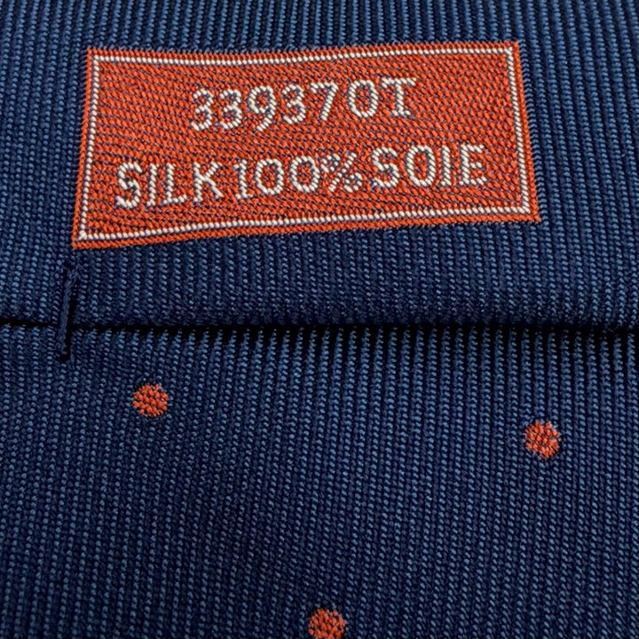 Pristine HERMES tie Twill Tie Sporty Dots Golf blue silk mens 339370T