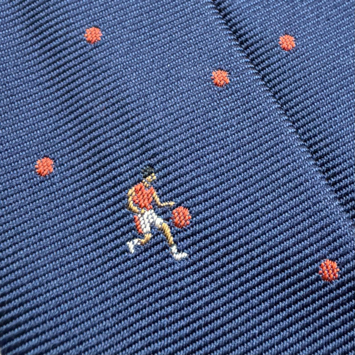 Pristine HERMES tie Twill Tie Sporty Dots Golf blue silk mens 339370T