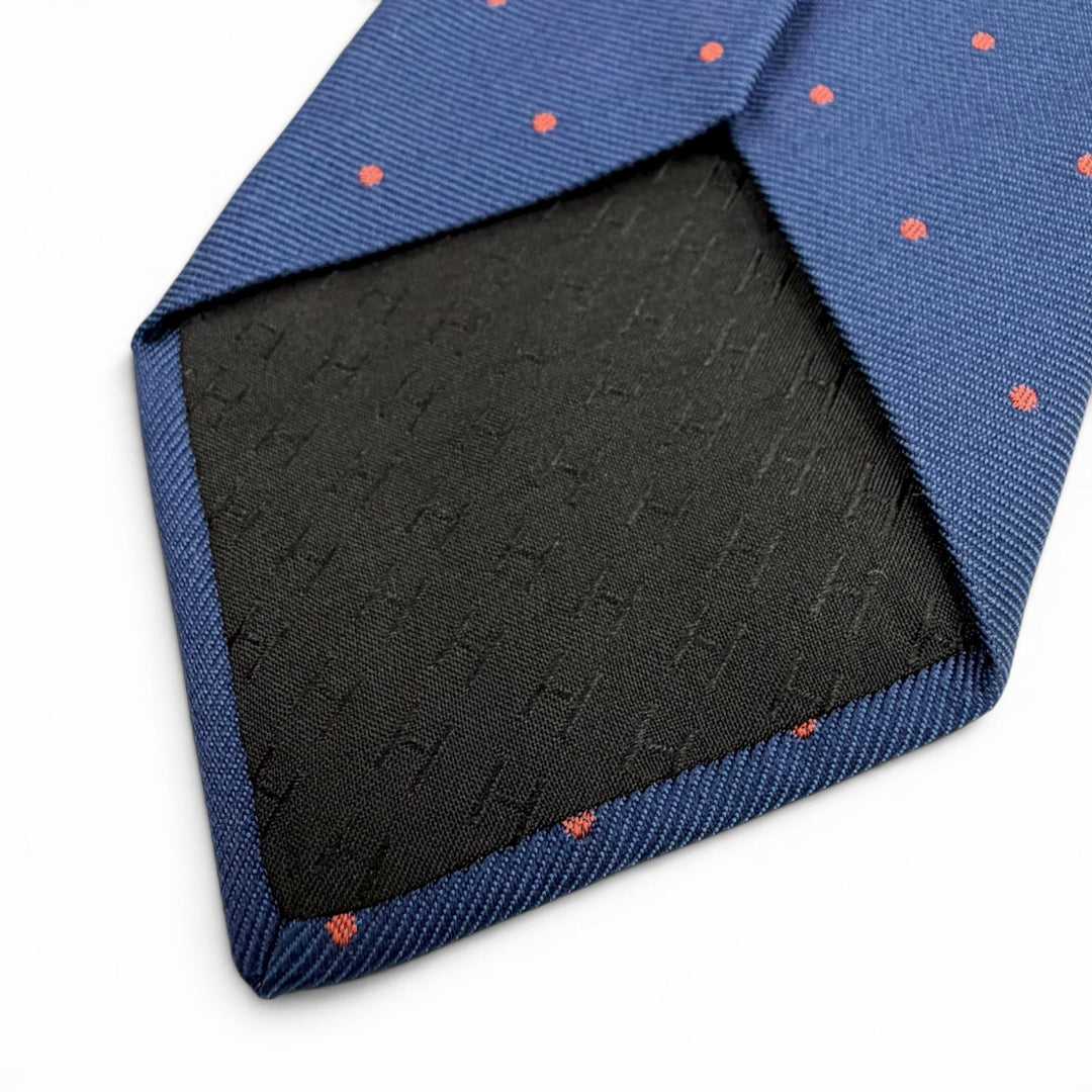 Pristine HERMES tie Twill Tie Sporty Dots Golf blue silk mens 339370T