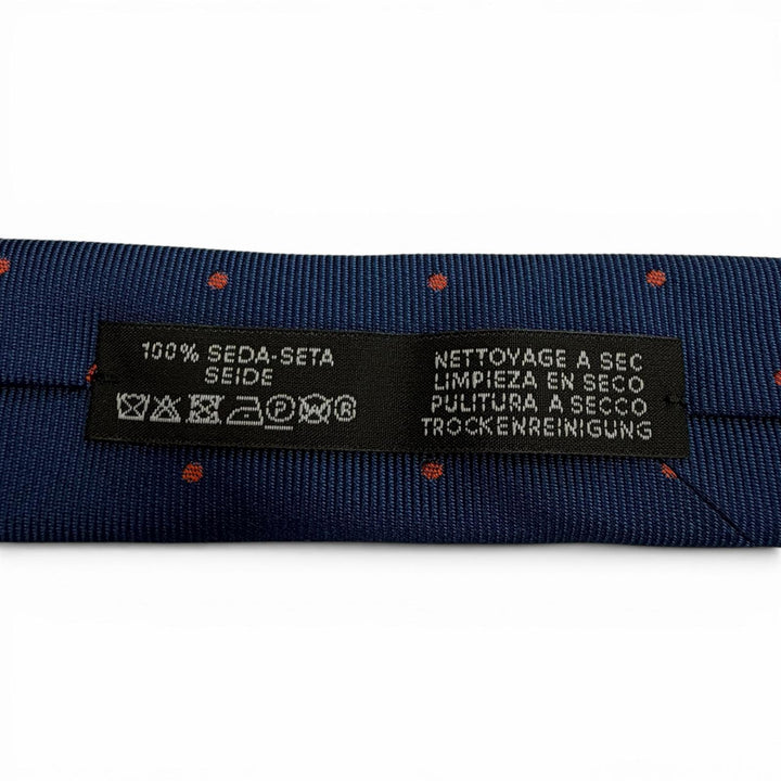 Pristine HERMES tie Twill Tie Sporty Dots Golf blue silk mens 339370T