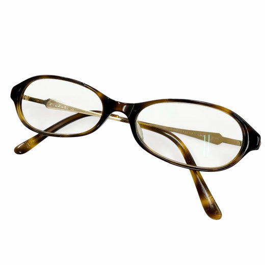 Good BVLGARI Glasses Square Brown demi 18K mens