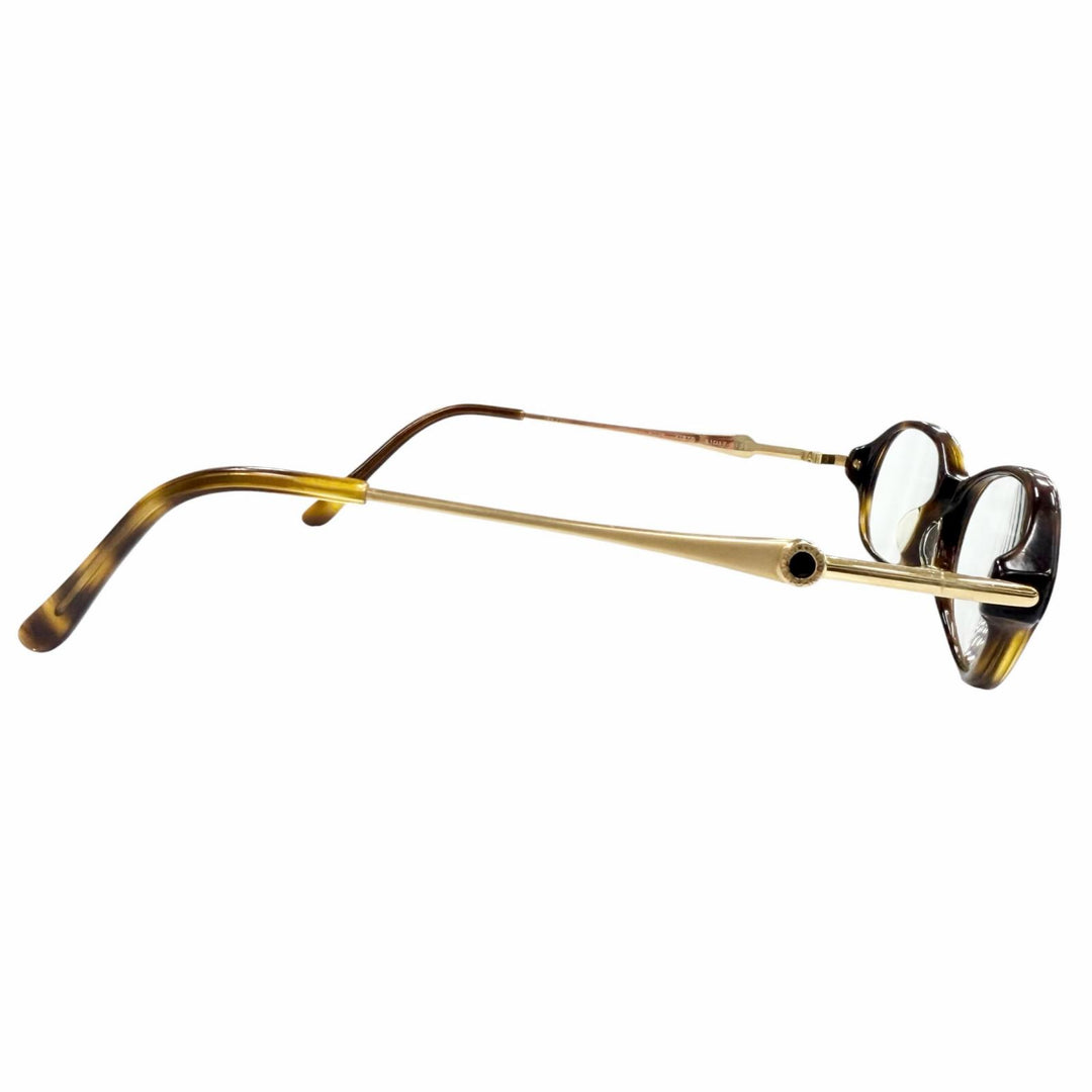 Good BVLGARI Glasses Square Brown demi 18K mens