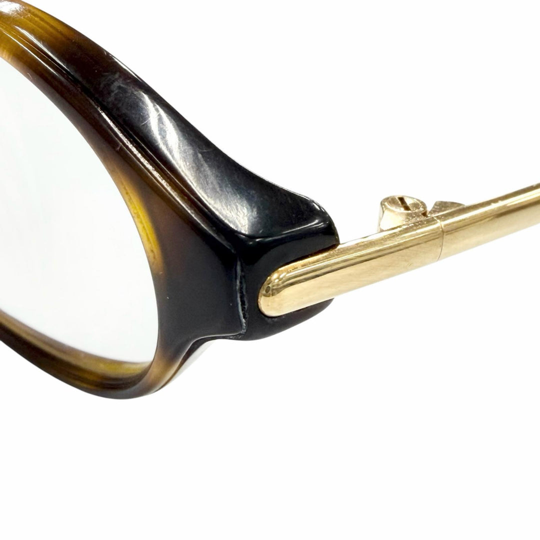 Good BVLGARI Glasses Square Brown demi 18K mens