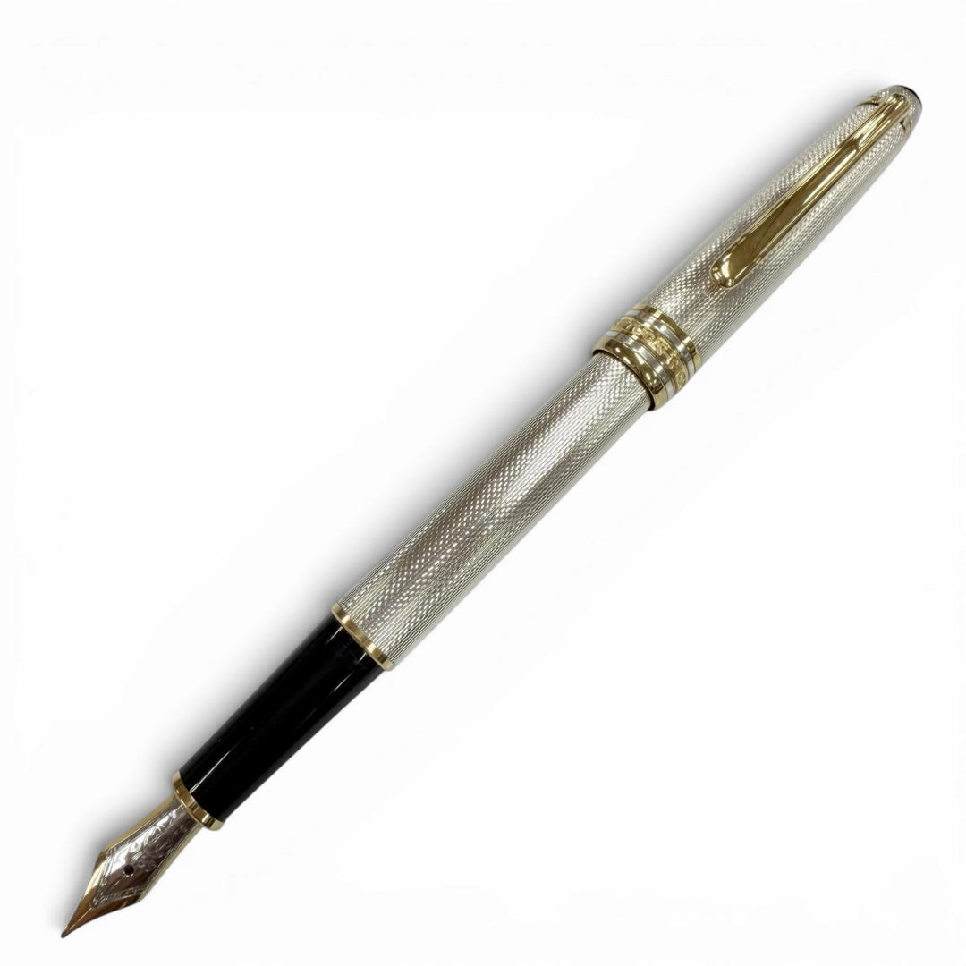 Excellent MONTBLANC fountain pen Meisterstück 1446 Solitaire Silver 18K mens