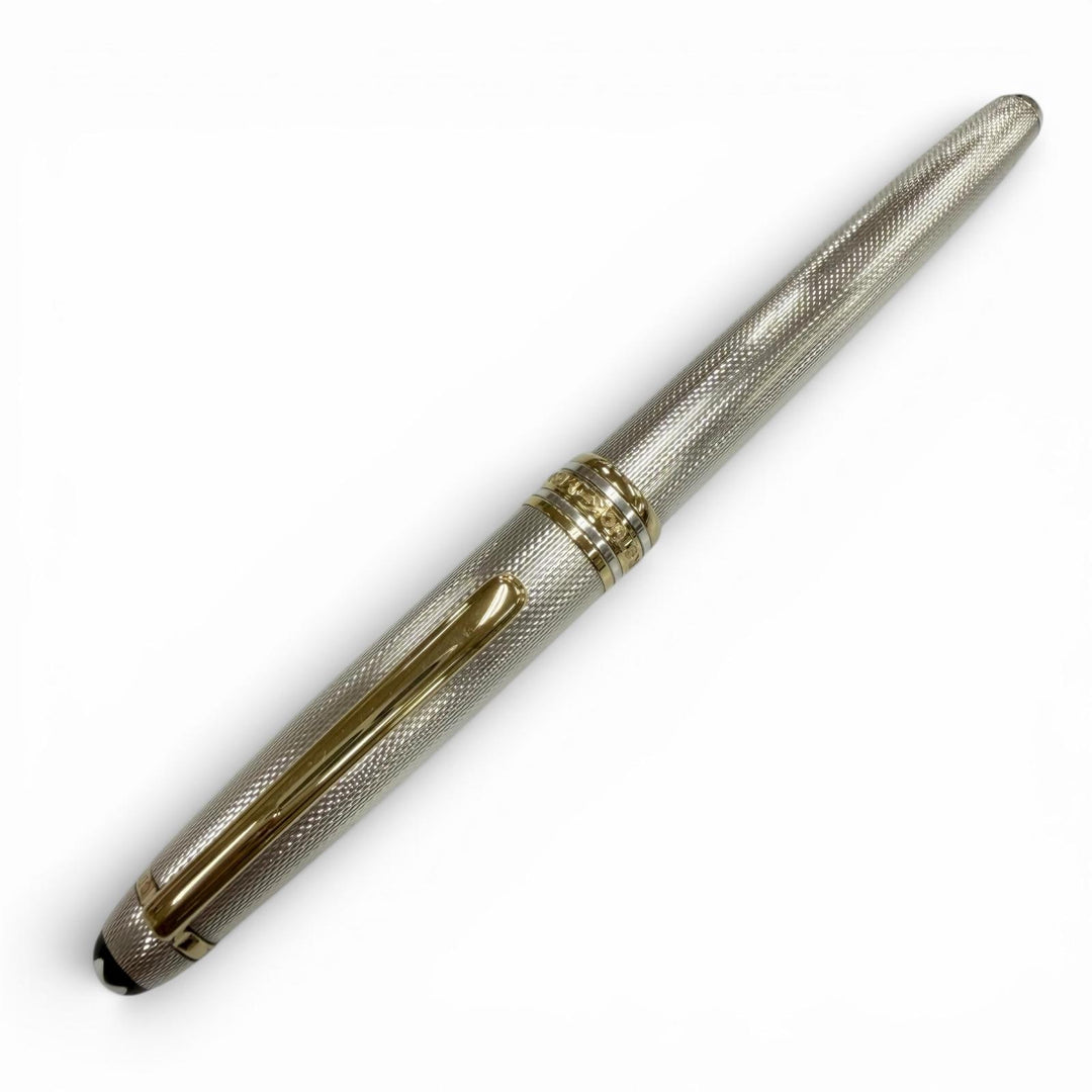 Excellent MONTBLANC fountain pen Meisterstück 1446 Solitaire Silver 18K mens