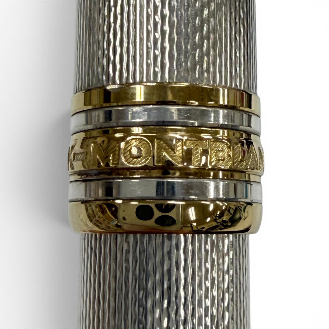 Excellent MONTBLANC fountain pen Meisterstück 1446 Solitaire Silver 18K mens
