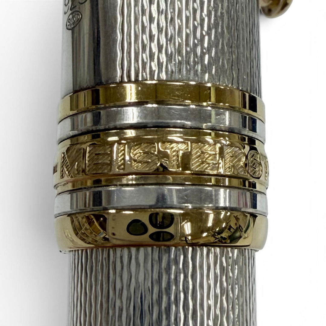 Excellent MONTBLANC fountain pen Meisterstück 1446 Solitaire Silver 18K mens