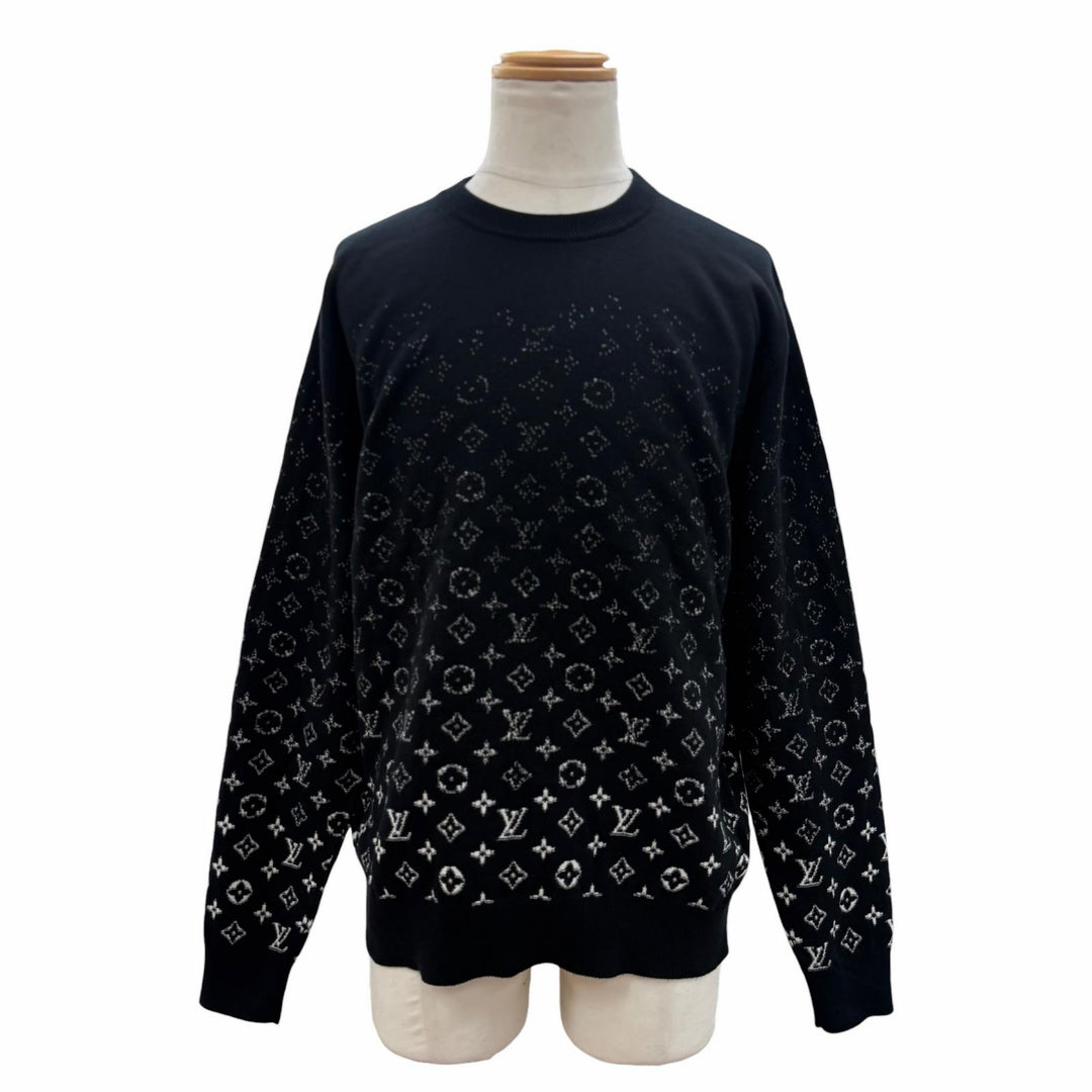 Great LOUIS VUITTON sweater monogram gradient black cotton mens M HKN44W