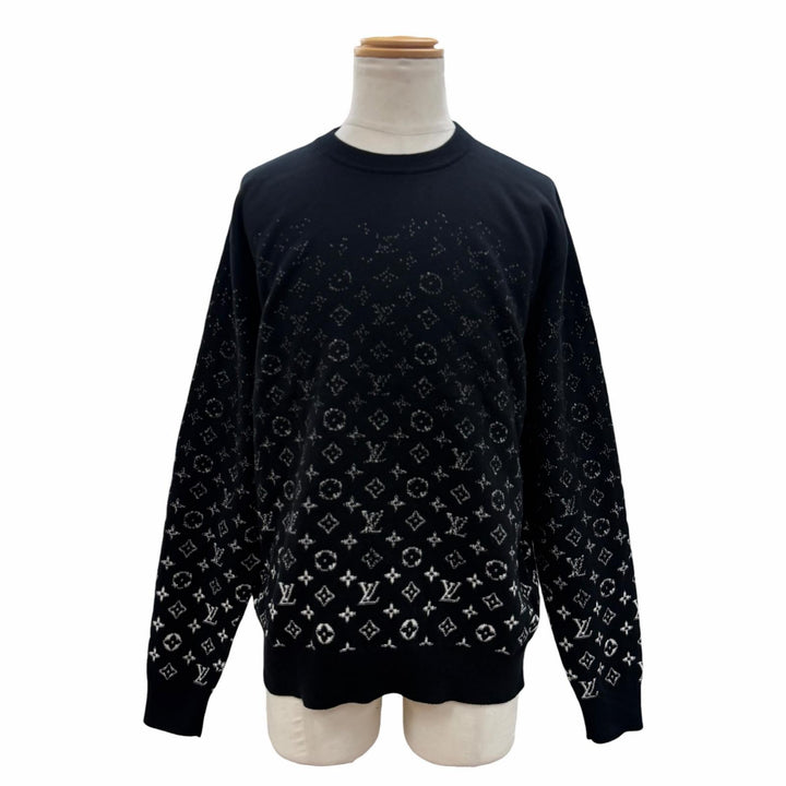 Great LOUIS VUITTON sweater monogram gradient black cotton mens M HKN44W
