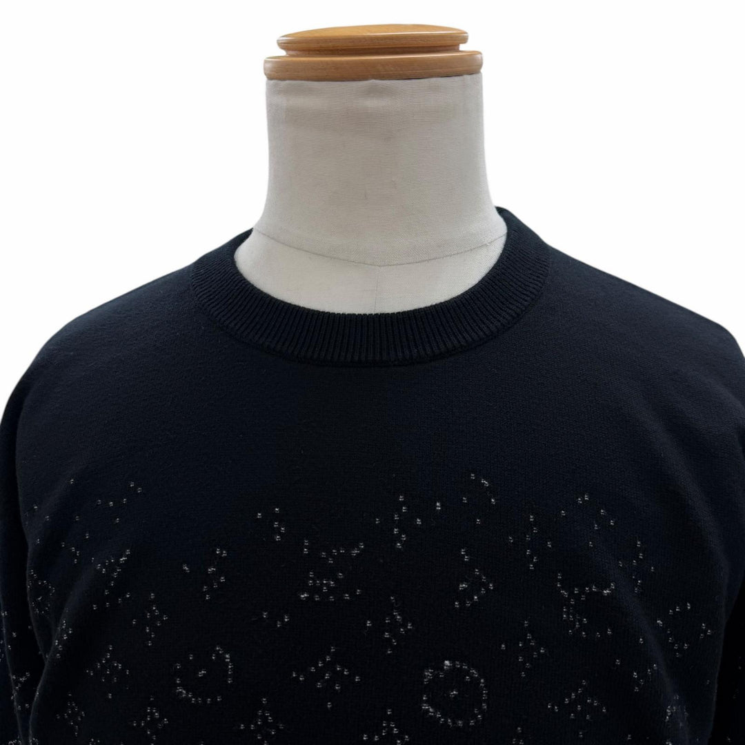 Great LOUIS VUITTON sweater monogram gradient black cotton mens M HKN44W