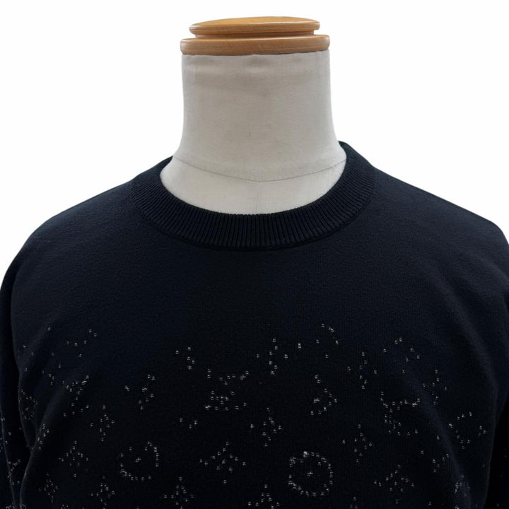 Great LOUIS VUITTON sweater monogram gradient black cotton mens M HKN44W