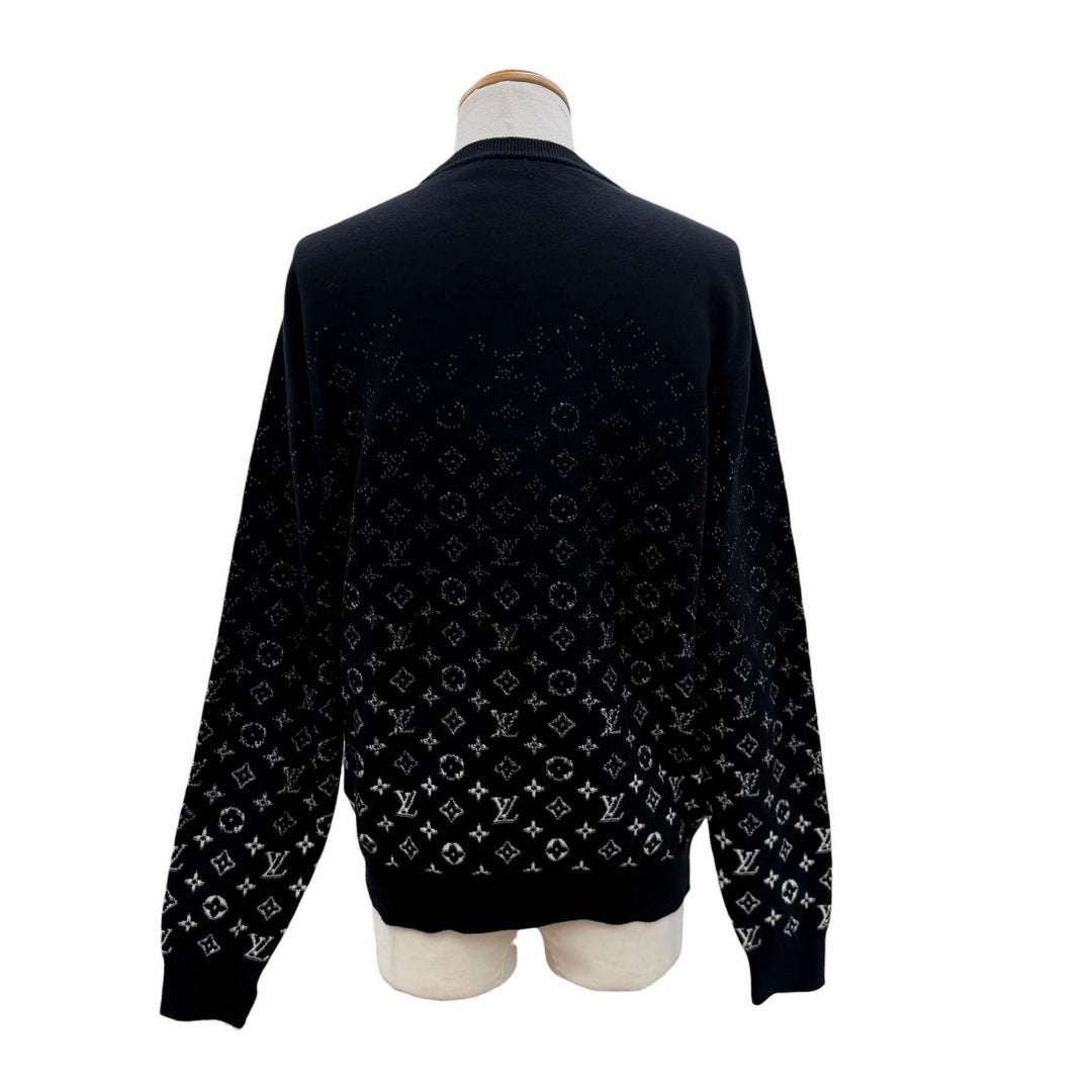 Great LOUIS VUITTON sweater monogram gradient black cotton mens M HKN44W