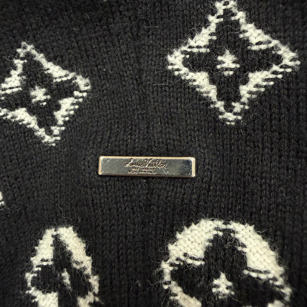 Great LOUIS VUITTON sweater monogram gradient black cotton mens M HKN44W