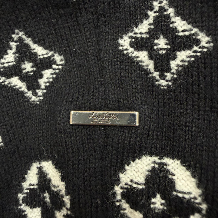 Great LOUIS VUITTON sweater monogram gradient black cotton mens M HKN44W