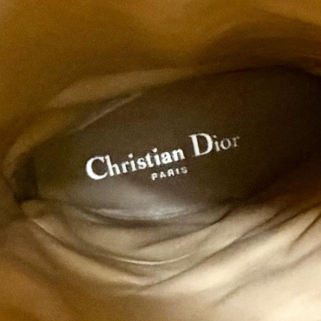 Excellent Christian Dior Knee-high boots EMPREINTE CD buckle leather black 37.5