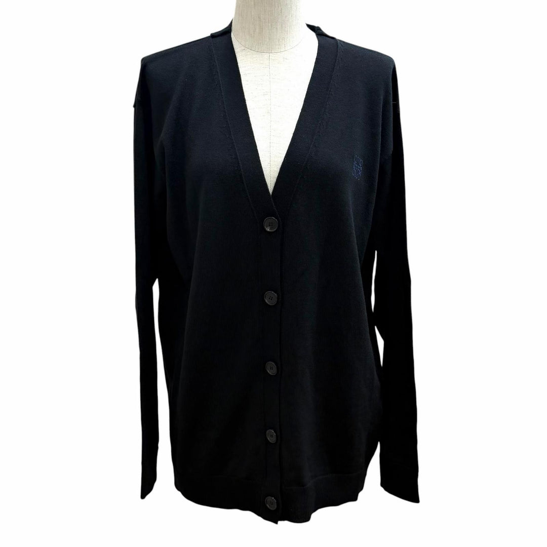 Pristine LOEWE cardigan anagram embroidery V-neck knit wool S Q825Y16K04