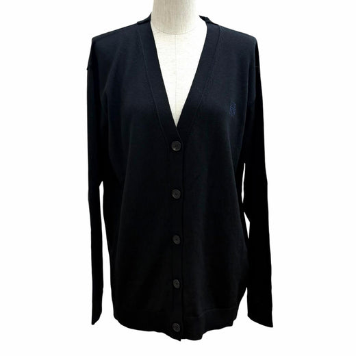 Pristine LOEWE cardigan anagram embroidery V-neck knit wool S Q825Y16K04