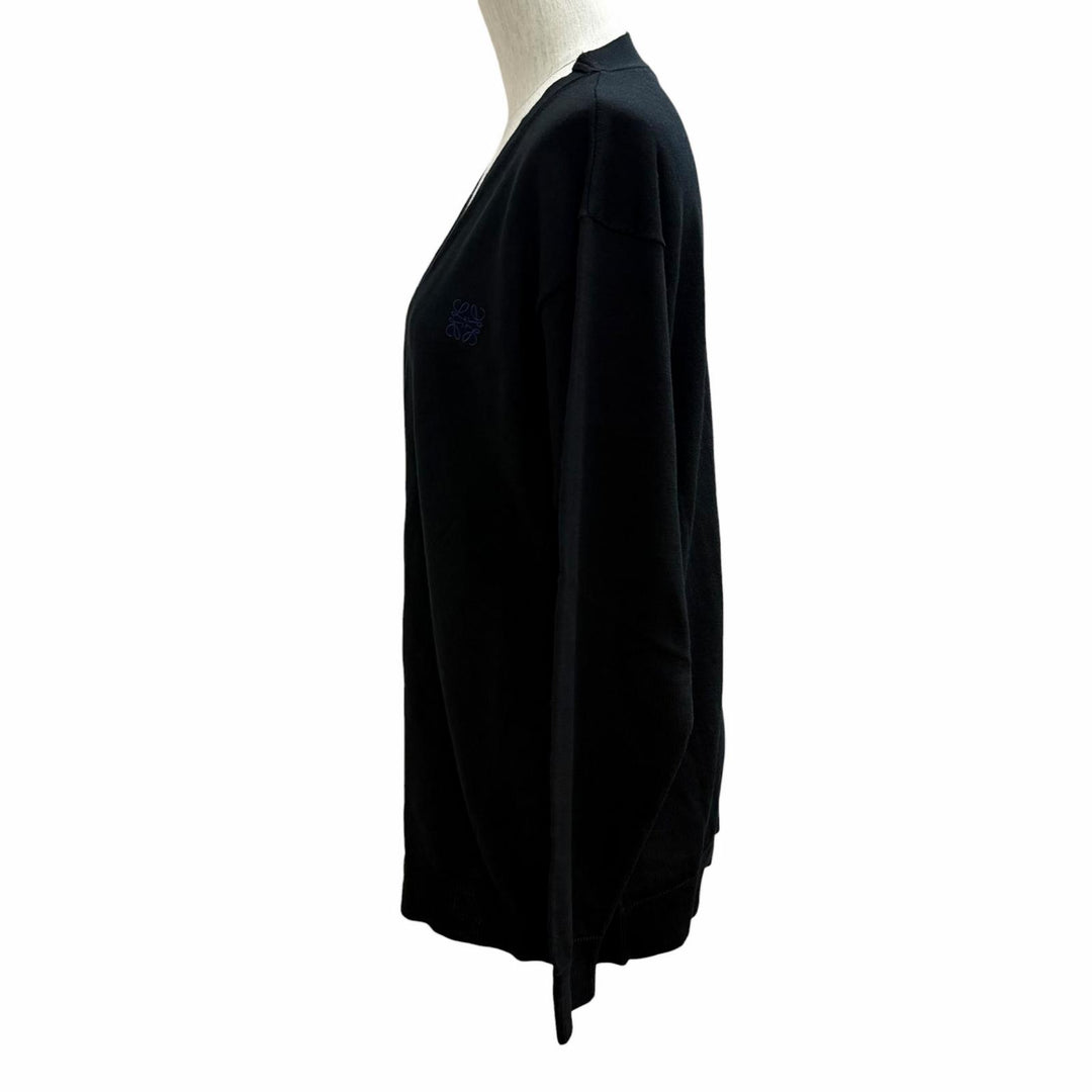 Pristine LOEWE cardigan anagram embroidery V-neck knit wool S Q825Y16K04
