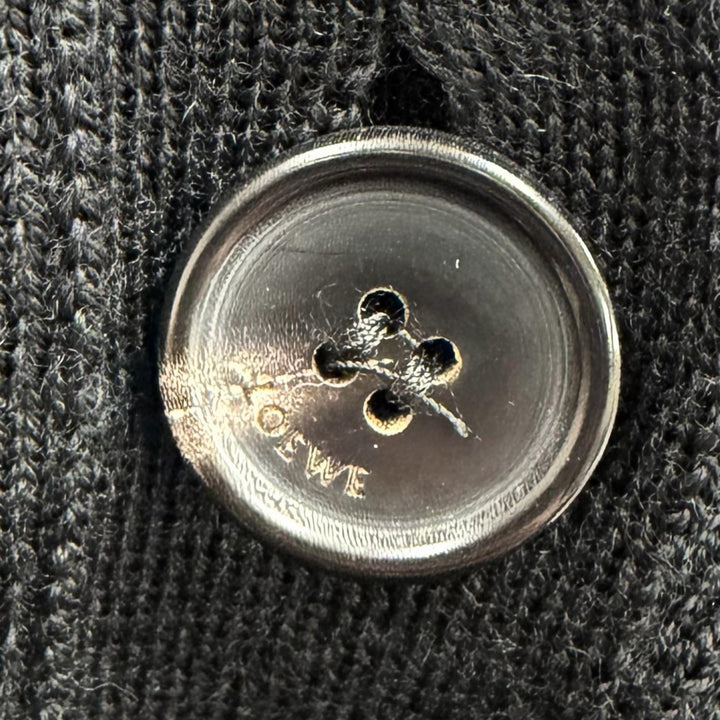 Pristine LOEWE cardigan anagram embroidery V-neck knit wool S Q825Y16K04