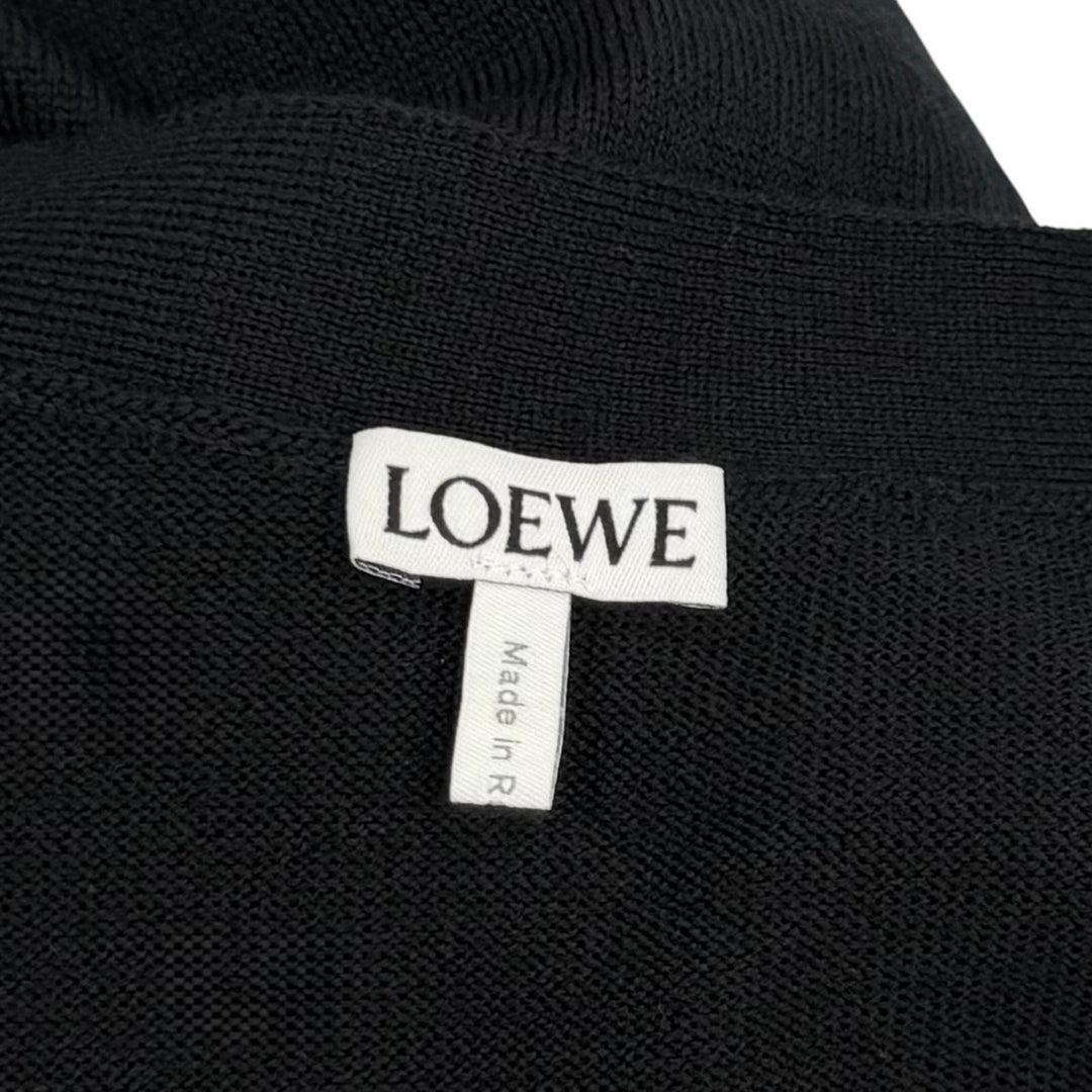 Pristine LOEWE cardigan anagram embroidery V-neck knit wool S Q825Y16K04