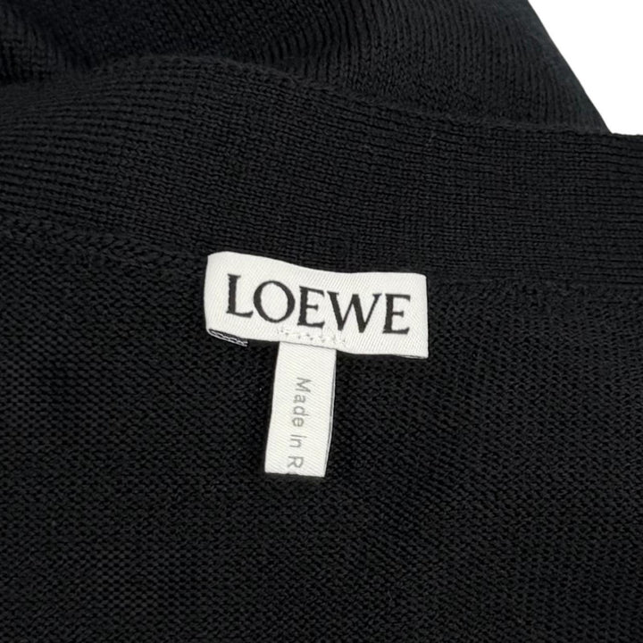 Pristine LOEWE cardigan anagram embroidery V-neck knit wool S Q825Y16K04