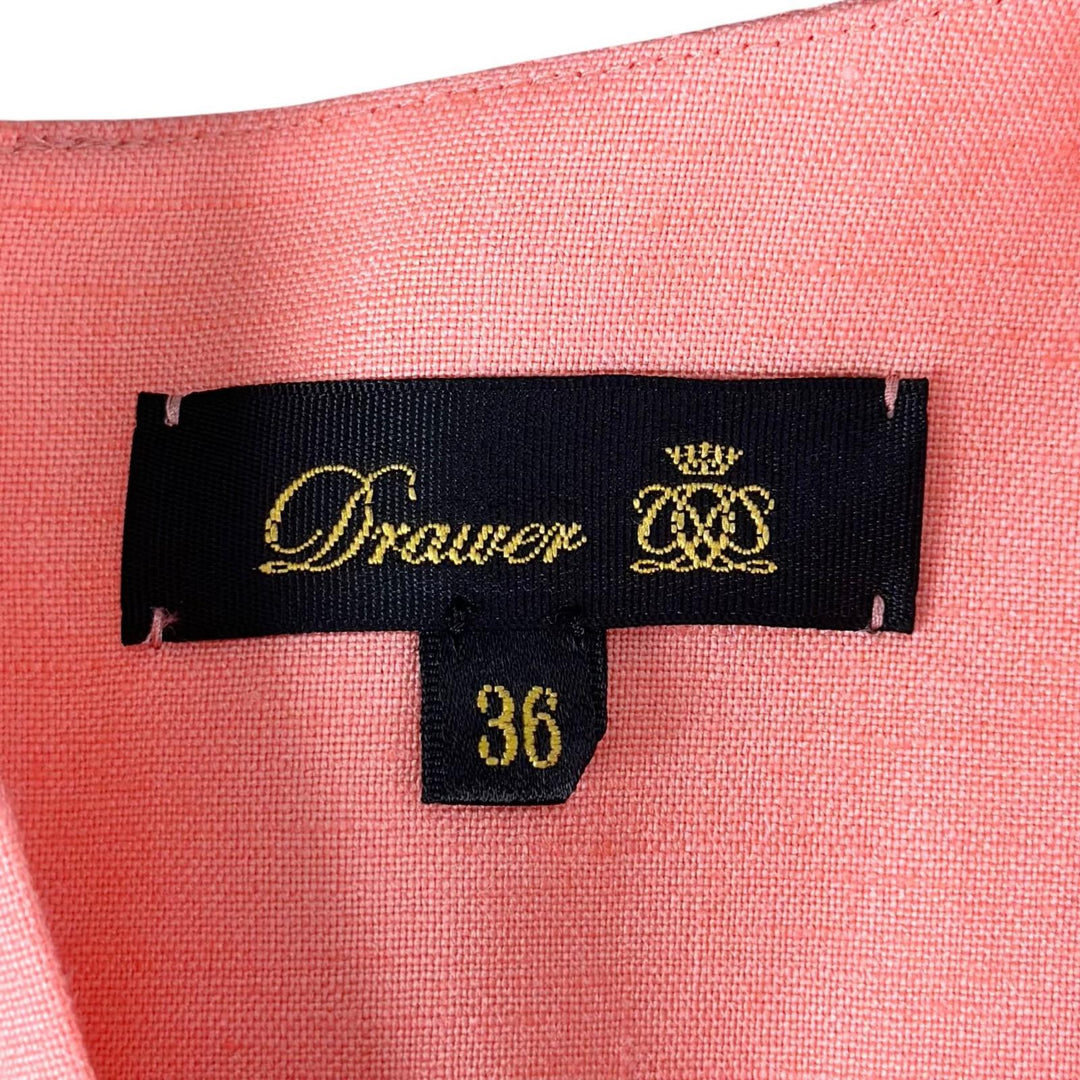 Excellent DRAWER one piece Sleeveless dress salmon pink Rayon 6526-234-1363
