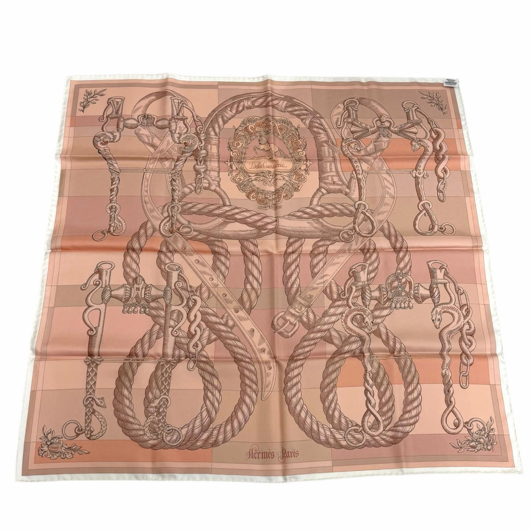 Excellent HERMES scarf Gavroche della Cavalleria Double face Multi silk Women