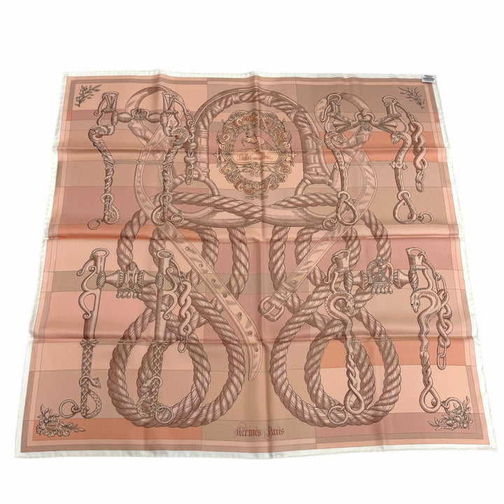 Excellent HERMES scarf Gavroche della Cavalleria Double face Multi silk Women