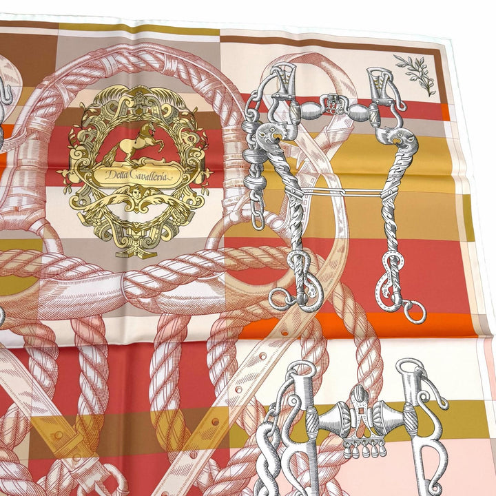 Excellent HERMES scarf Gavroche della Cavalleria Double face Multi silk Women