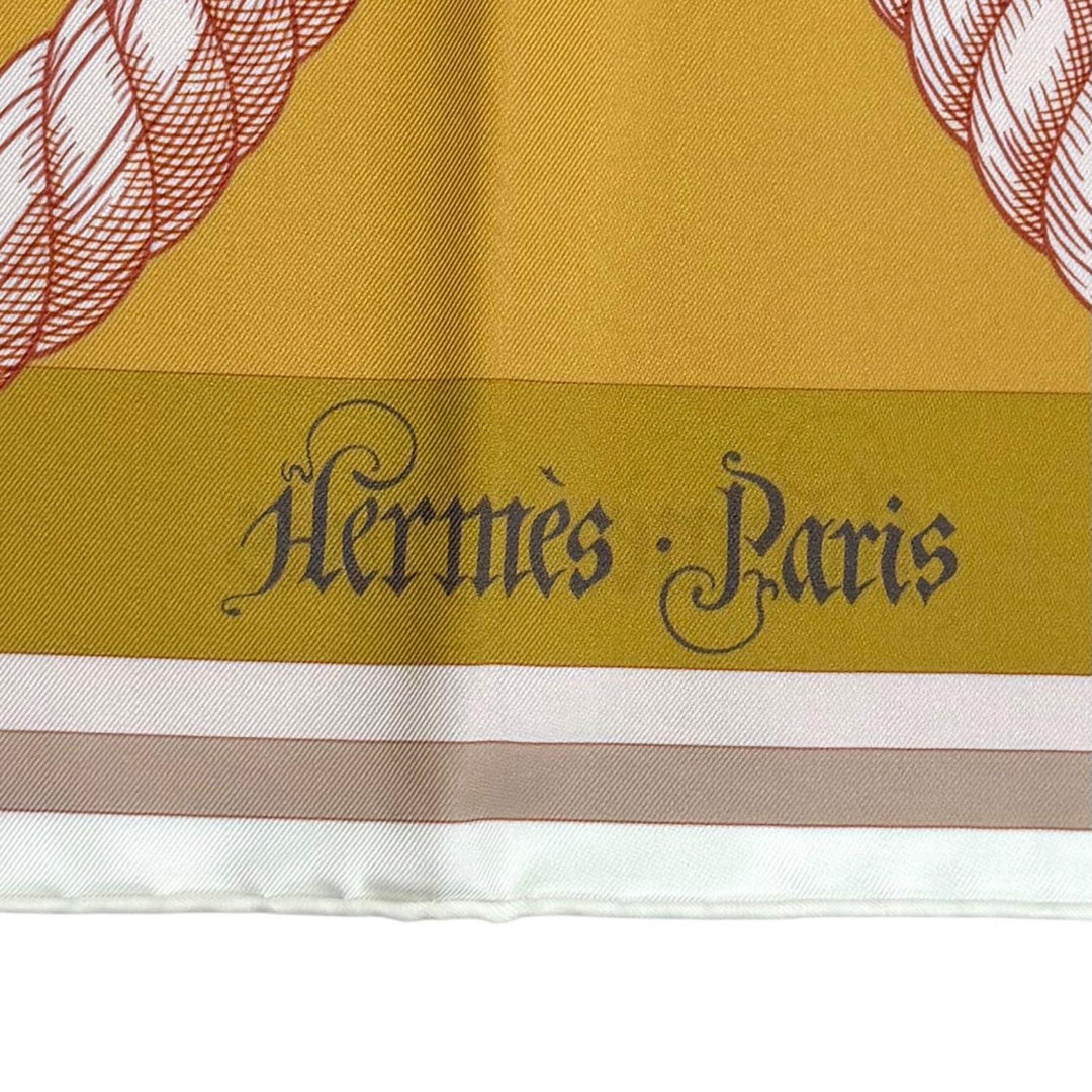 Excellent HERMES scarf Gavroche della Cavalleria Double face Multi silk Women