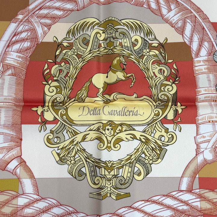 Excellent HERMES scarf Gavroche della Cavalleria Double face Multi silk Women