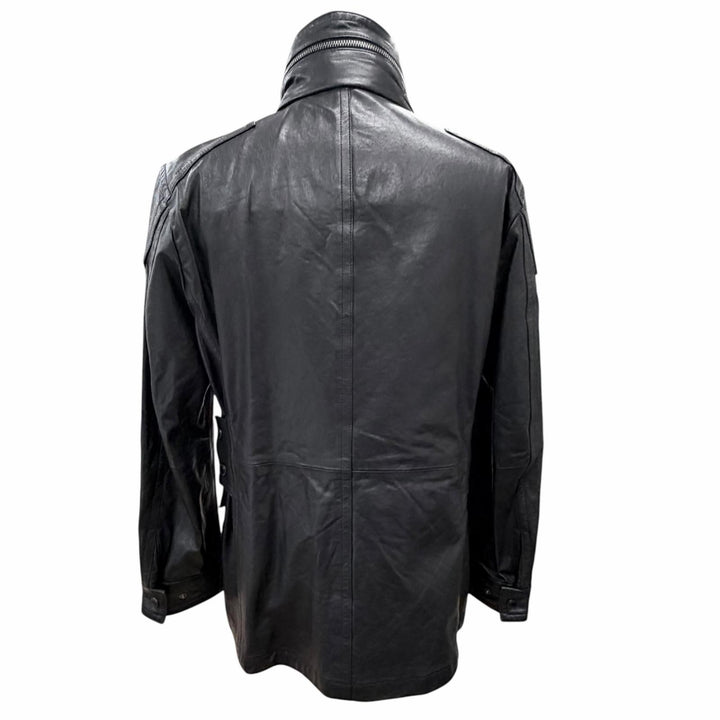 Very Good BURBERRY LONDON Lamb leather rider coat with Nova Check pattern L