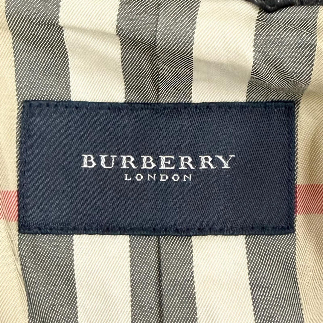 Very Good BURBERRY LONDON Lamb leather rider coat with Nova Check pattern L