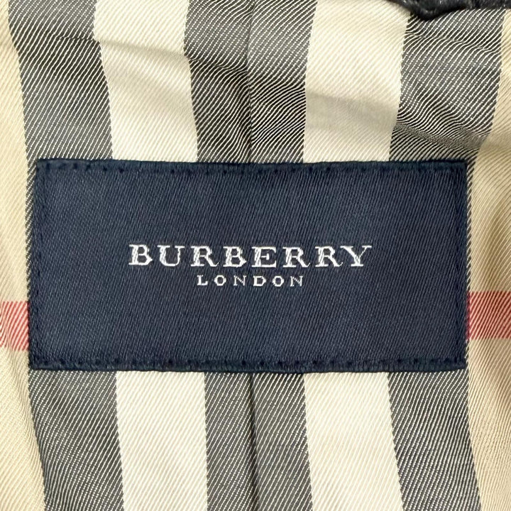 Very Good BURBERRY LONDON Lamb leather rider coat with Nova Check pattern L