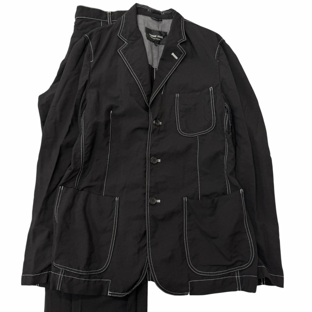 Great COMME des GARCONS HOMME DEUX two-piece set Stitch design black