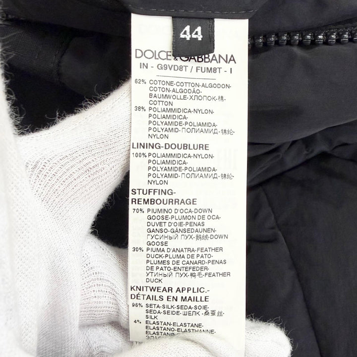 Great DOLCE&GABBANA Down jacket Black tag, with logo, hooded blacks 44