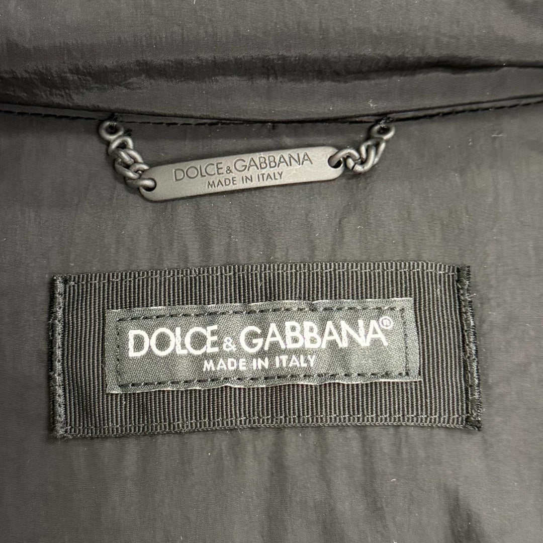 Great DOLCE&GABBANA Down jacket Black tag, with logo, hooded blacks 44