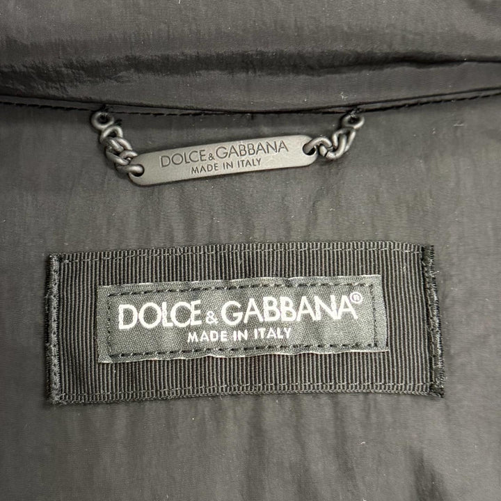Great DOLCE&GABBANA Down jacket Black tag, with logo, hooded blacks 44