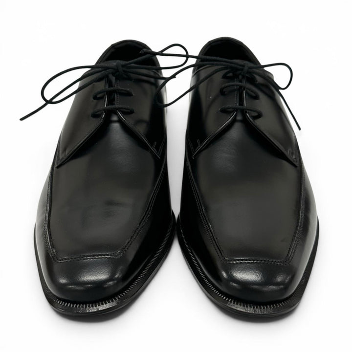 Pristine REGAL Leather shoes Open-laced U-tip derby shoes black leather mens